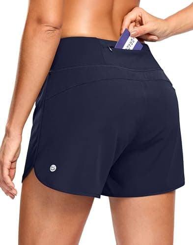 G Gradual Women's Running Shorts with Mesh Liner 3" Workout Athletic Shorts for Women with Phone Pockets(Navy Blue,Medium) - Image 1