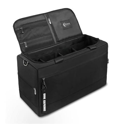 Sneaker Bag for Travel/Sneakerhead gift/Outdoor Sports Bag/, A Multi-functional Travel Duffel Bag with 3 Adjustable Dividers, & Shoulder Strap,Made of Nylon, by Krone Kalpasmos-Black - Image 1