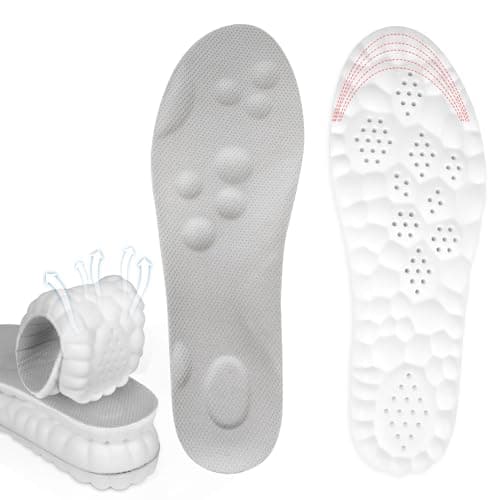 Steppers Insoles for Men & Women, 4D Memory Foam Cloud Footstr Insoles with Arch Support, Comfortable & Breathable Massage Shoe Inserts for Foot Pain & Fatigue (Gray, US M 4-7/W 4.5-8.5) - Image 1
