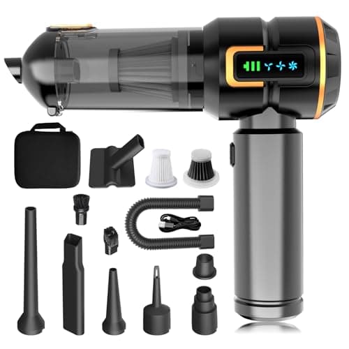 KedeeSparkle Car Vacuum Cleaner Cordless, 22000PA High Power Portable Handheld Vacuum & Compressed Air Duster, Mini Vacuum with LED Display, 3 Modes Brushless Motor for Car, Home, Office, Camping - Image 1