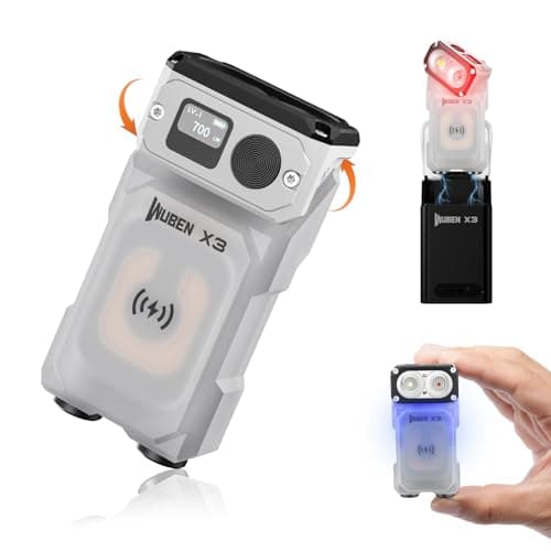 WUBEN X3 Mini Flashlight with Rechargeable Charging Box 180 Degree EDC Keychain Flashlight Twist Ip65 Waterproof Magnet Pocket Flashlights 10 Mode Type-C Lanyard for Camping, Outdoor, Inspection, Gift - Image 1