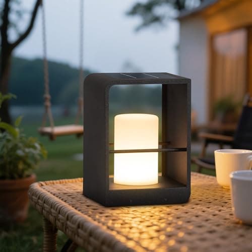 Linkmoon Solar Lanterns Outdoor Waterproof, Patio Lights with 3000K LED, Outdoor Lights Solar Powered with Remote Control, Floor Lamp for Garden, Yard, Deck, Backyard, Porch and Landscape Lighting - Image 1