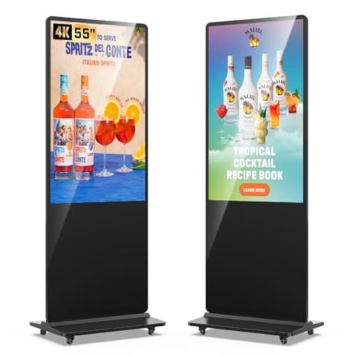 MWE 55 Inch 4K Digital Signage Display Kiosk, LCD Screen Indoor Floor Standing Advertising Displays, Android System Commercial Totem with Custom Service, Vertical Poster with Auto Media Player - Image 1