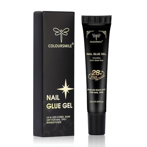 COLOURSMILE Solid Gel Nail Glue 20ml - Lamp Curing Needed Soak Off Strong Hold, Perfect for Acrylic Fake Nails, Press On Nails & Gelly Tips Extension - Image 1