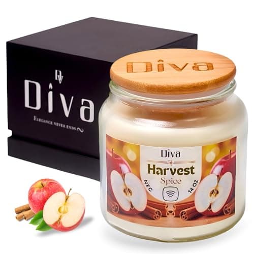 DV DIVA Apple Cinnamon Scented Soy Wax Candle Gift 14oz Anniversary, Valentine & Birthday Gift Luxury Large Candle with Hidden NFC Love Message Soft Fragrance for Home Decor & Relaxing Ambiance - Image 1