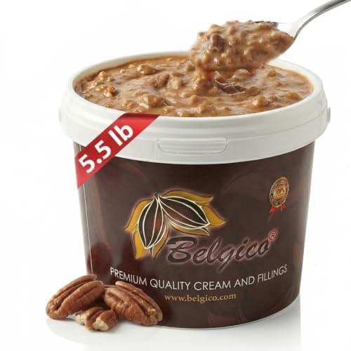 Belgico Premium Pecan Crunch Sauce butterscotch syrup for ice cream Gourmet Dessert Topping butterscotchtopping Rich Nutty Caramel Filling With Biscoff Cookie Pieces For Cakes And Ice Cream - Image 1