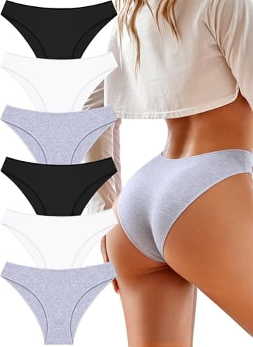 UNDER THE SEA Cotton Underwear for Women 6 Pack Sexy Bikini High Cut Soft Breathable Cheeky Panties Underwear Womens Lingerie - Image 1