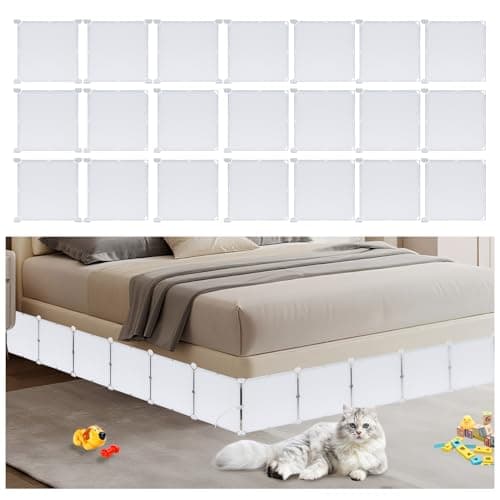 11.8" H x 248" L in Total Under Bed Blocker for Pets, Adjustable Length Bed Blockers for Under Bed, Under Beds Blocker Stops Pets Sneaking Under, Fits Queen, King Bed Three Sides, White - Image 1
