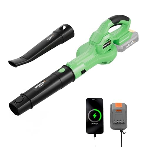 WORKPROX Leaf Blower Cordless, 20V Electric Blower with 4.0Ah Type-C Charging Battery, 138MPH 170CFM, Lightweight Handheld Mini Blowers for Lawn Care, Patio Cleaning, Dust, Blowing Leaves - Image 1