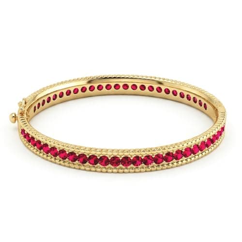 FIVESWEET Gold Bangle Bracelet for Women, 18K Gold Plated Zinc Alloy Bangle Inlaid with AAA Cubic Zirconia, Dainty Vintage Trendy, Waterproof, Non Tarnish, Fashion Jewelry Accessories, Gift Idea for Mother's Day, Valentine's Day, Christmas and Birthdays - Image 1