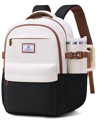 LOVEVOOK Laptop Backpack for Women Teens, 15.6" Computer Bag with 40oz Tumbler Buckle, College School Backpack,14 Pockets