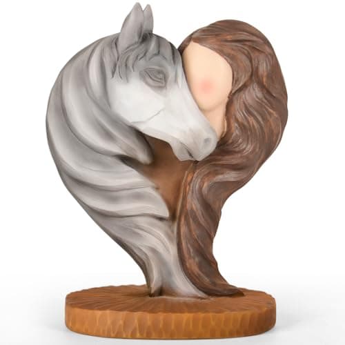 Horse Gifts for Girls Women - Horse Stuff Gifts for Horses Lovers Women Sculpted Hand-Painted Resin Figurine Equestrian Memorial Cowgirl Gift - Image 1