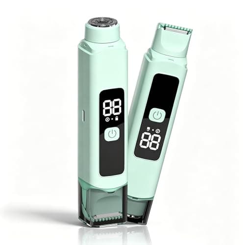 Bikini Trimmer for Women, 2-in-1 Dual Head Electric Shaver with Ceramic Blades, Painless Cordless Pubic Hair Razor for Sensitive Skin, Rechargeable Body & Facial Hair Removal, Portable Grooming Kit - Image 1