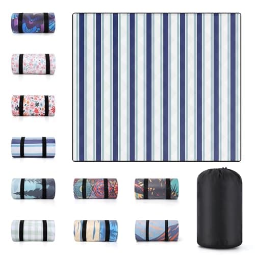 memKiya 60x80" Picnic Blankets Outdoor XL Giant Waterproof Sandproof Beach Blanket Lightweight Foldable Camping Sand Mat Summer Glamping Camp Equipment Gifts Travel Trailer Hawaii Vacation Accessories - Image 1