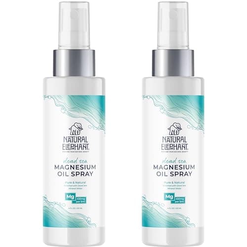 Natural Elephant Dead Sea Magnesium Oil Spray for Topical Use | 100% Pure | 4 fl oz (Pack of 2) | Promotes Relaxation and Well-Being - Image 1