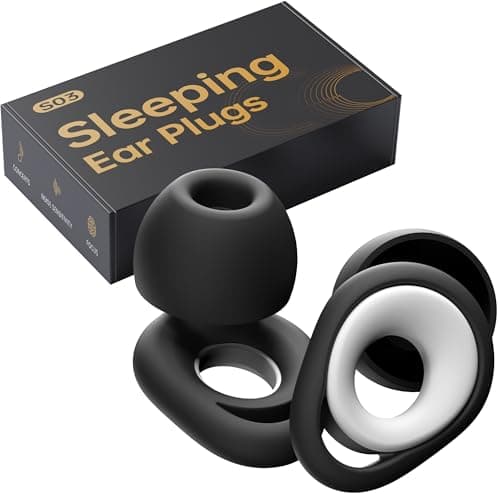 Ear Plugs for Sleeping Noise Cancelling, Reusable Silicone Earplugs for Sleeping, High Fidelity with Mute Layer for Noise Redution for Travel,Focus,28dB Noise Reduction (Black-White) - Image 1