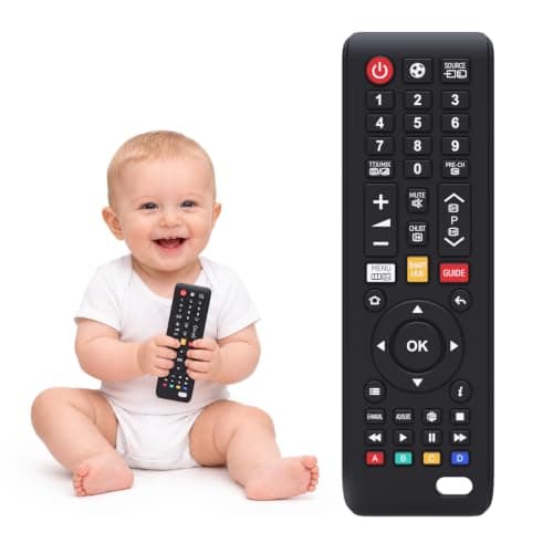 Wenobby Baby Teething Toys, Food Grade Silicone Teether Toys,Chew Toys for Babies 3-24 Months, Upgraded TV Remote Control Shape Teething Relief for Infants - Image 1