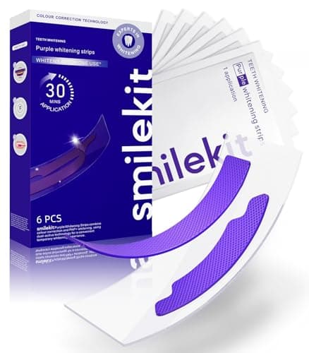 Purple Teeth Whitening Strips, Purple Whitening Strips Color Correcting for Sensitive Tooth, Enamel Safe, Non-Slip, Removes Yellow Stains, 30 Min Fast Whitening, 6 Treatments (12 Strips, Mint) - Image 1
