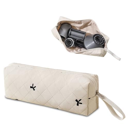 AMZMA Large Quilted Hair Tools Travel Bag Portable Cotton Blow Dryer Case Lightweight Pouch for Hair Straighteners, Curling Irons, Flat Irons and Hot Styling Tools - Image 1