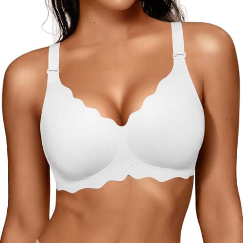 OEAK Women Value Series Jelly Bras Wireless Pushup Convertible Bra 3XL White - Image 1