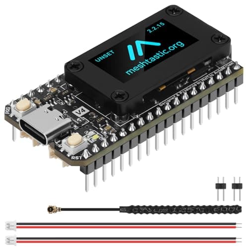 YELUFT 1 Set ESP32 LoRa V4 Development Board Upgraded ESP32-S3 16MB Flash 28dBm High Power SX1262 LoRa Module WiFi Bluetooth 915MHz Antenna Support GPS Solar for Meshtastic LoRaWAN Meshcore