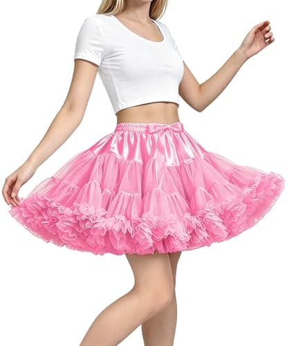 XinChangShangMao Women 3-Layered Tulle Petticoat Skirt Elastic Waist Tutu - Image 1