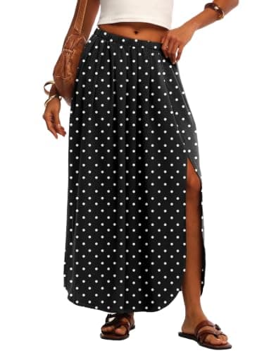 HiMONE Womens Maxi Skirts High Waisted Flowy A Line Long Skirt for Brunch Weekend Outfits 2026 - Image 1