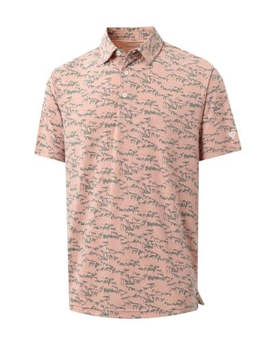 M MAELREG Golf Shirts for Men Dry Fit Print Performance Lightweight Collared Casual Mens Polo Shirts Short Sleeve - Image 1