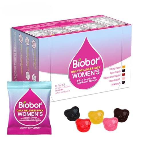 Women’s 30+ Daily Multivitamin Gummy Pack, 14-Day Supply with Biotin & Collagen, Magnesium + Ashwagandha, Cranberry with Vitamin C, D3 + K2 | 5-in-1 Beauty, Mood, Immune & Bone Support - Image 1