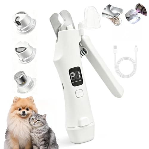 2-in-1 Dog Nail Clippers and Grinder with LCD Battery Display - Professional Cat Claw Trimmer with Built-in Safety Light & Guard, Ultra Quiet Rechargeable Pet Claw Grooming Tool for Large & Small Pets - Image 1
