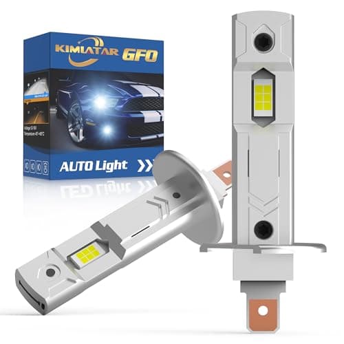 KIMLATAR H1 Fog Light Bulbs, 30000LM High Brightness 6500K Cool White, 80000+ Hours Lifespan, Canbus Ready H1 Bulb for Fog Lights/Daytime Running Lights, Pack of 2 - Image 1