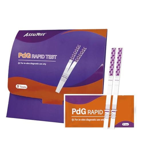 AssuTest PdG Test Strips for Women 5 Packs, Up to 96% Detection Accuracy, Professional-Grade & Lab-Tested Precision, At-Home Fertility Ovulation Test, Progesterone Urine Test, Individually Wrapped - Image 1