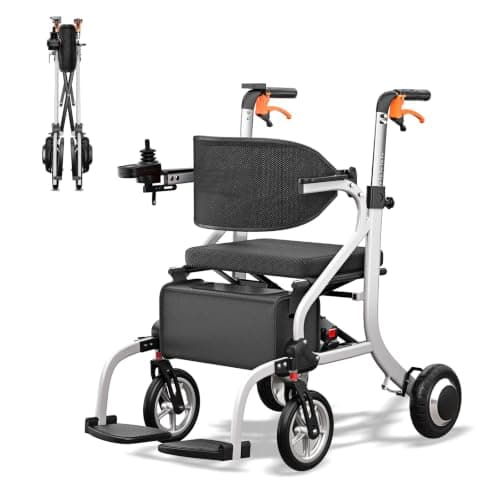 PilotMobi 3-in-1 Electric Walker Wheelchair Combo-No Assembly Required - Image 1