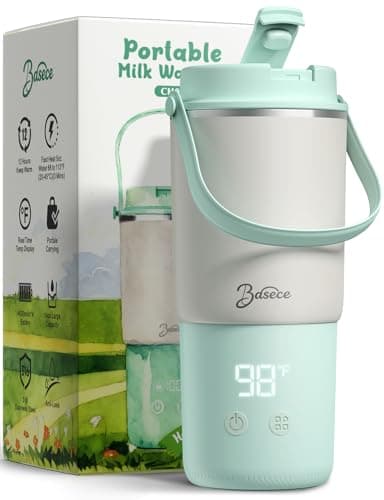 Portable Bottle Warmer with 120W Fast Heating, Portable Milk Warmer for On-the-Go Use, 18000mAh Rechargeable with Long Battery Life, 316 Stainless Steel Warmer for Breast Milk, Formula & Water - Image 1