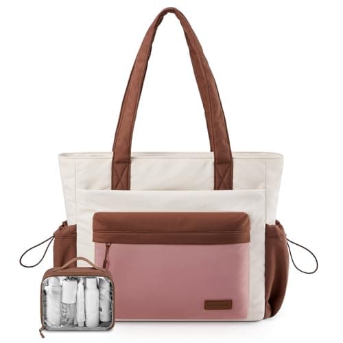 LOVEVOOK Tote Bag for Women, Puffer Work Tote with Zipper, Compartments, Travel Handbag for Nurse, Teacher, Daily Use, Gym - Image 1