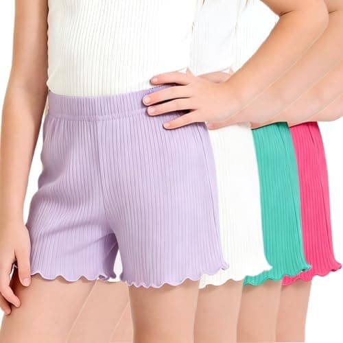 Rcuhsxi 4-Pack Baby Girls Ruffle Shorts Soft Elastic Waist Solid Color Casual Shorts for Toddler Size 4T-5T - Image 1