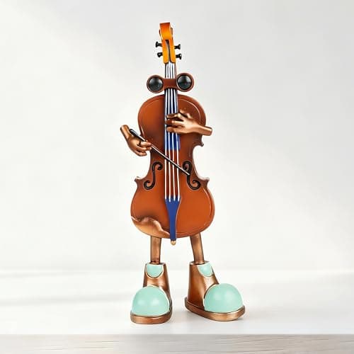 ArtCachet Nostalgic Violin Sculpture for Home Decor, Classic Melody-Playing Sculpture Ornament for Shelf Cabinet Desktop Table in Home Office Hotel Bar - Distinctive Housewarming Gift Ideas - Image 1