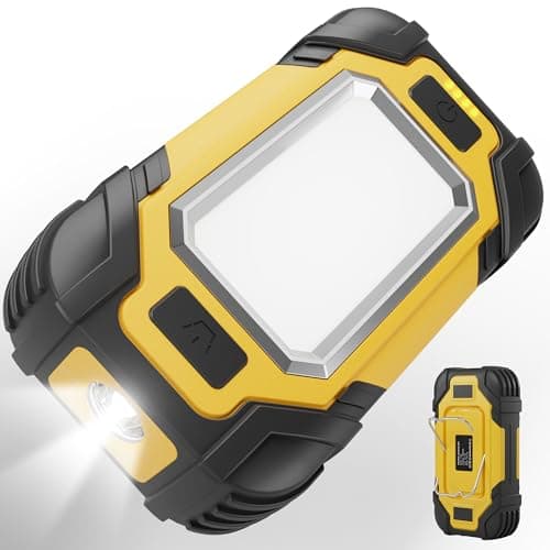 Magnetic Work Light Rechargeable, 8000mAh Dual Light Source COB LED Work Light with 8 Lighting Modes, IP65 Waterproof, Portable Flashlight with 2 Strong Magnets & Hook for Mechanic Car Repair Camping - Image 1