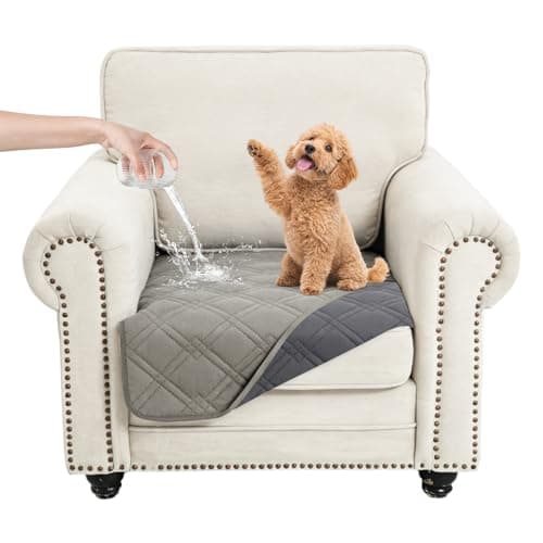 Vmeyiek 100% Waterproof Dog Bed Cover Pet Blanket(30"x30"),7-Layer Reversible Washable Sofa Couch for Furniture Car (Light Gray+Gray)