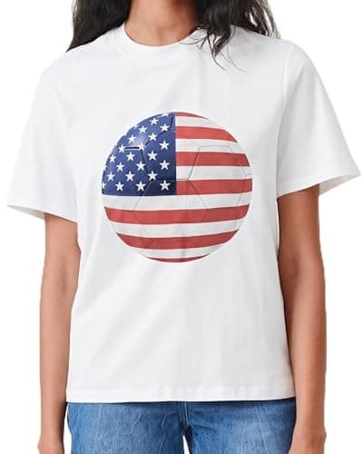 250 Anniversary USA T-Shirt Women USA 250th Shirts Patriotic American Flag Tops 4th of July T-Shirt, World Soccer Cup Jersey Independence Day - Image 1