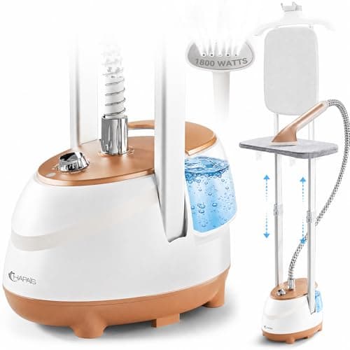 HAPAIS Steamer for Clothes, 1800W Professional Garment Steamer, 30s Heat-Up, 2-in-1 Flat & Hanging, 2L Detachable Water Tank, 60-Min Steam, 10 Fabric Modes, Leak-Proof for Suits & Delicate Fabrics - Image 1