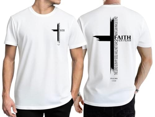 QIXYN Christian T-Shirts for Men Faith Jesus Religious Vintage Men Tops - Image 1