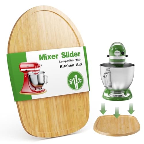 GuanQiao Food-Grade Bamboo Slider for KitchenAid 4.5-5 Qt Tilt Head Stand Mixer, Appliance Sliding Mat for Kitchenaid Artisan, Kitchen Countertop Storage Accessories Mixer Moving Tray Attachments - Image 1