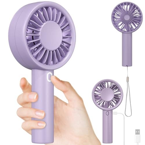 Decute Handheld Turbo Fan Strong Wind Mini Portable Fans, Hand Held USB-C Rechargeable Travel Fan for Indoor Makeup Office Desktop and Outdoor Beach, for Women Girl Men Boy(Purple) - Image 1
