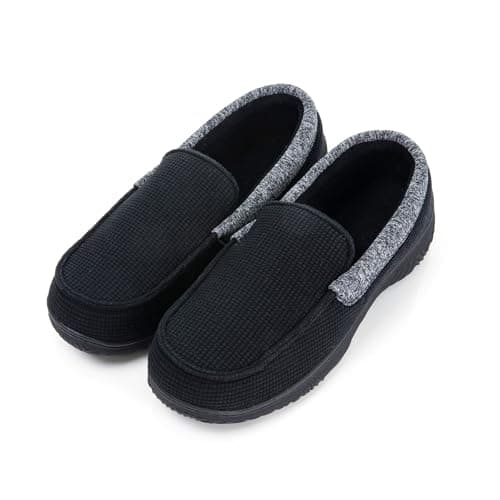 BOVTY Men's Moccasin House Slippers - Memory Foam Indoor Outdoor Shoes Breathable Slip-on Loafers - Image 1