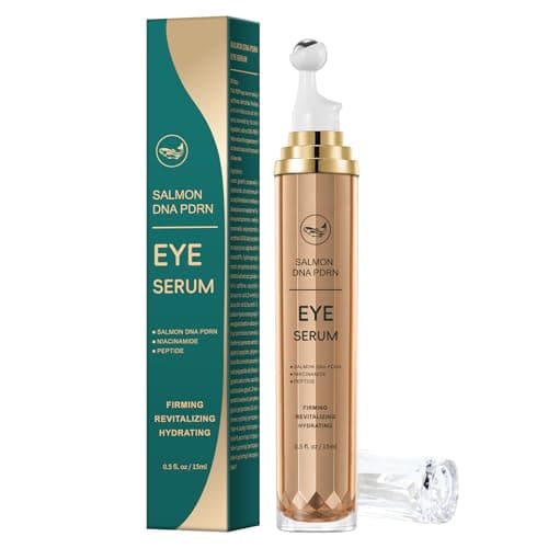 Eye Serum for Dark Circles and Puffiness, Salmon DNA PDRN Eye Treatment Serums with Peptides and Niacinamide Puffy Eyes Roller Serum Under Eye Bags, Revive Eyes Serum for Anti-wrinkle 0.5 fl.oz - Image 1