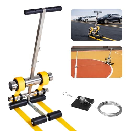 TuToing Court Line Tape Machine, Hand Push Type Parking Lot Line Striping Machine, Basketball Court Marking Kit with Drawing Circle, Width Adjustable for Asphalt Or Concrete, Driveway, Road Warning - Image 1