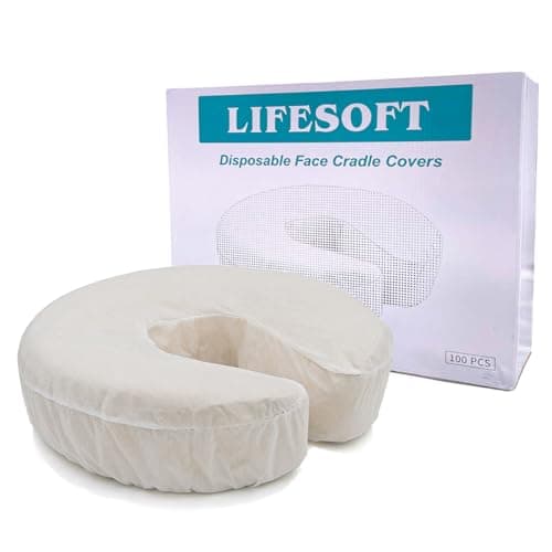 LIFESOFT Disposable Fitted Face Cradle Covers Silky Massage Headrest Covers Box of 100 - Image 1