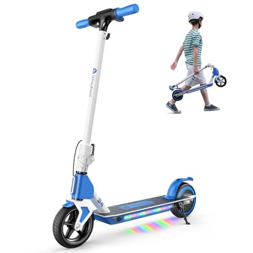 isinwheel S4 Electric Scooter for Kids Ages 6-14, 200W Foldable Kids Electric Scooter with 3 Speeds (5/8/12 Mph), LED Display, Colorful Lights, Gift for Kid - Image 1
