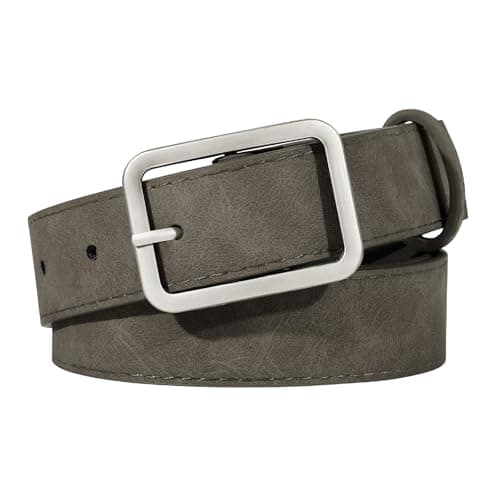 XZQTIVE Women Suede Belts for Women Fashion Leather Belts With Silver Buckle Ladies Waist Belt For Jean Pant Dress - Image 1